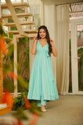 ESHMIKA BLUE ANGRAKHA ANARKALI SET