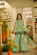 MRIGAYA GREEN COSMOS SHARARA SET