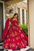 RITAMBARI RED LEHENGA SET