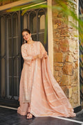 PEHRIN PEACH HEAVY EMBROIDERED KURTA SET