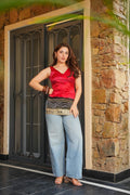 RASA GLOW SLEEVELESS CREPE SILK TOP
