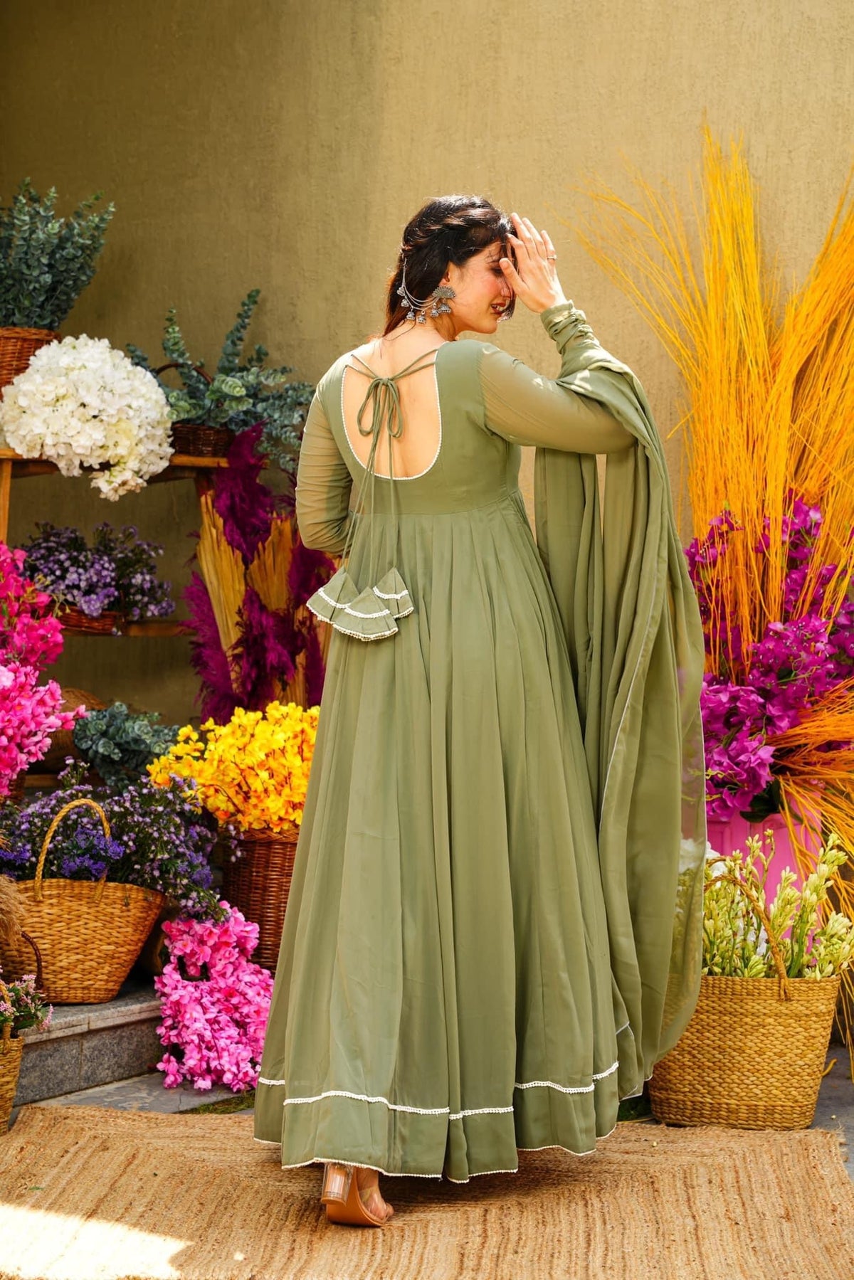 MISBAH GREEN GEORGETTE MAXI