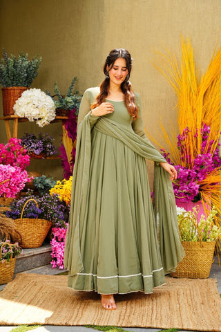 MISBAH GREEN GEORGETTE MAXI