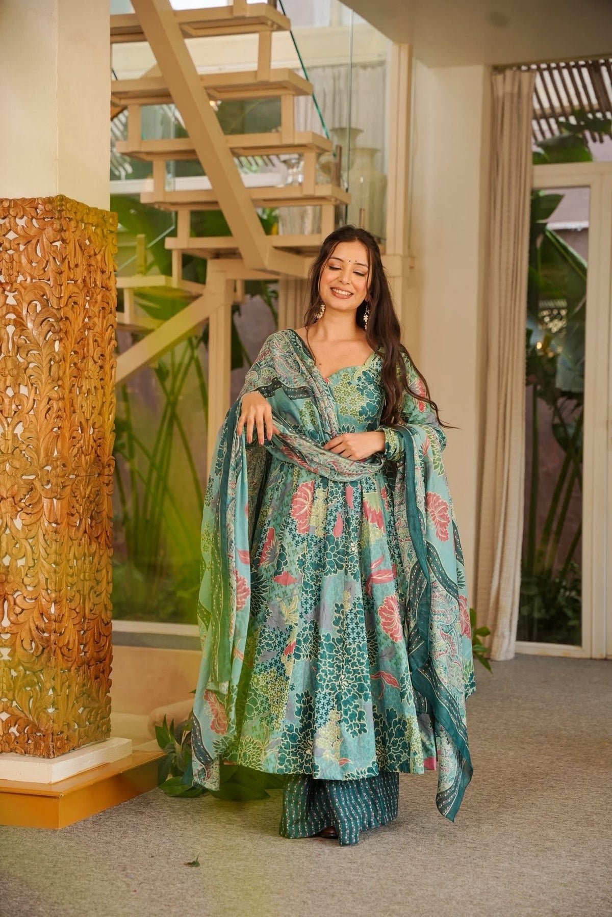 DARIKA DIVINE COTTON ANARKALI SUIT SET – Radheys