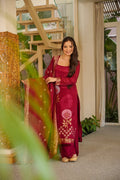 RANJANA RED SILK KURTA SET