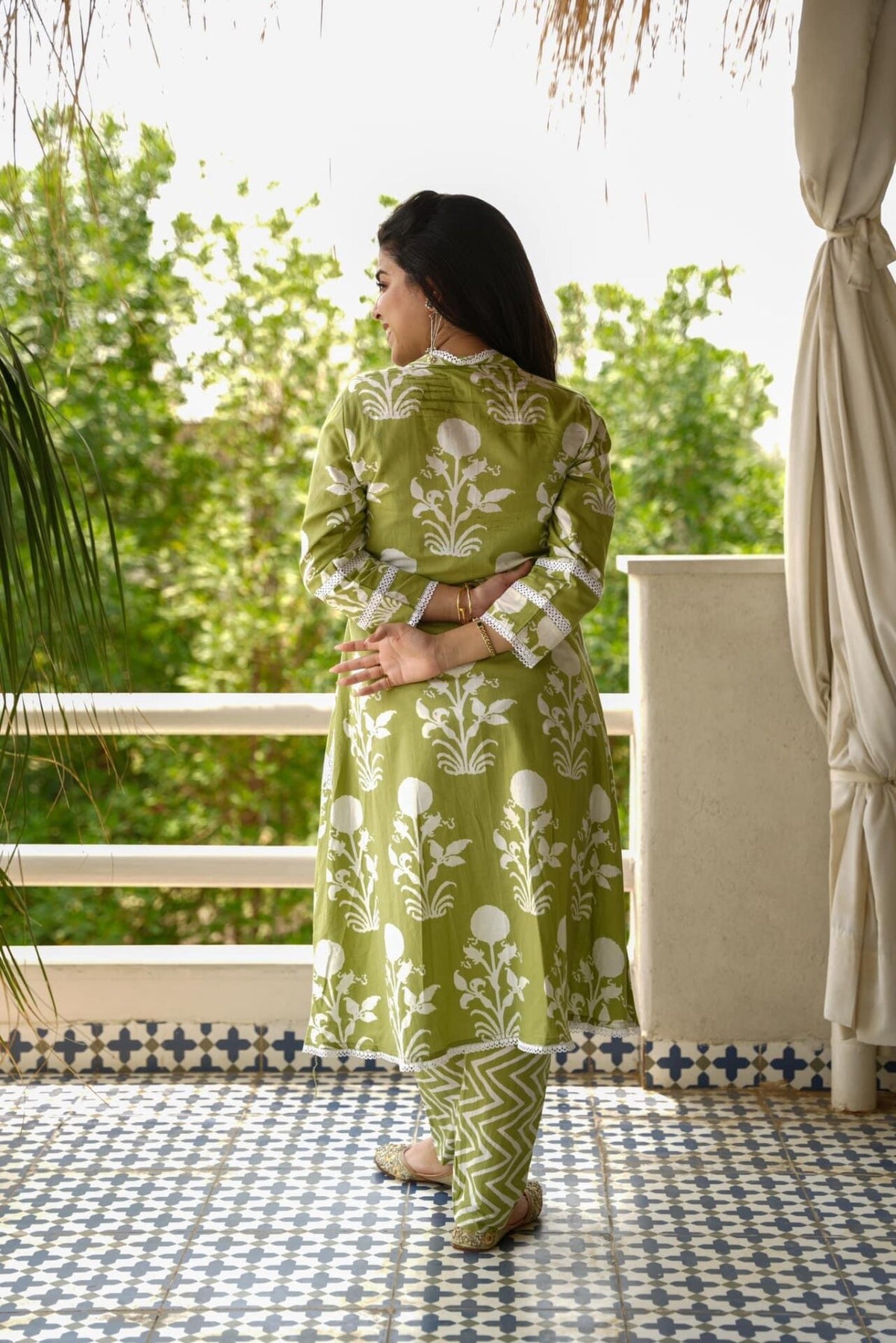 MEGHA GREEN COTTON SET