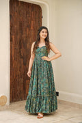 GAUHAR GREEN MUSLIN MAXI