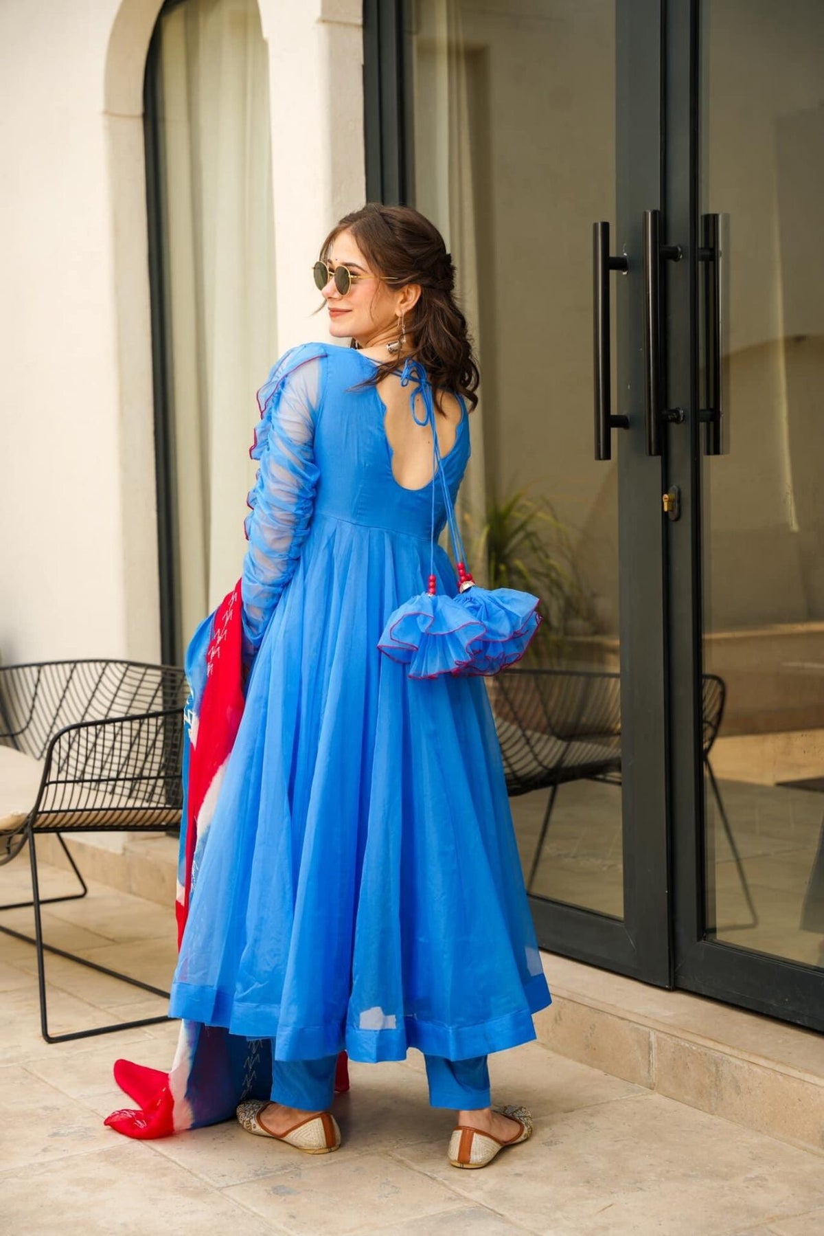 NIHARIKA BLUE ORGANZA SUIT SET