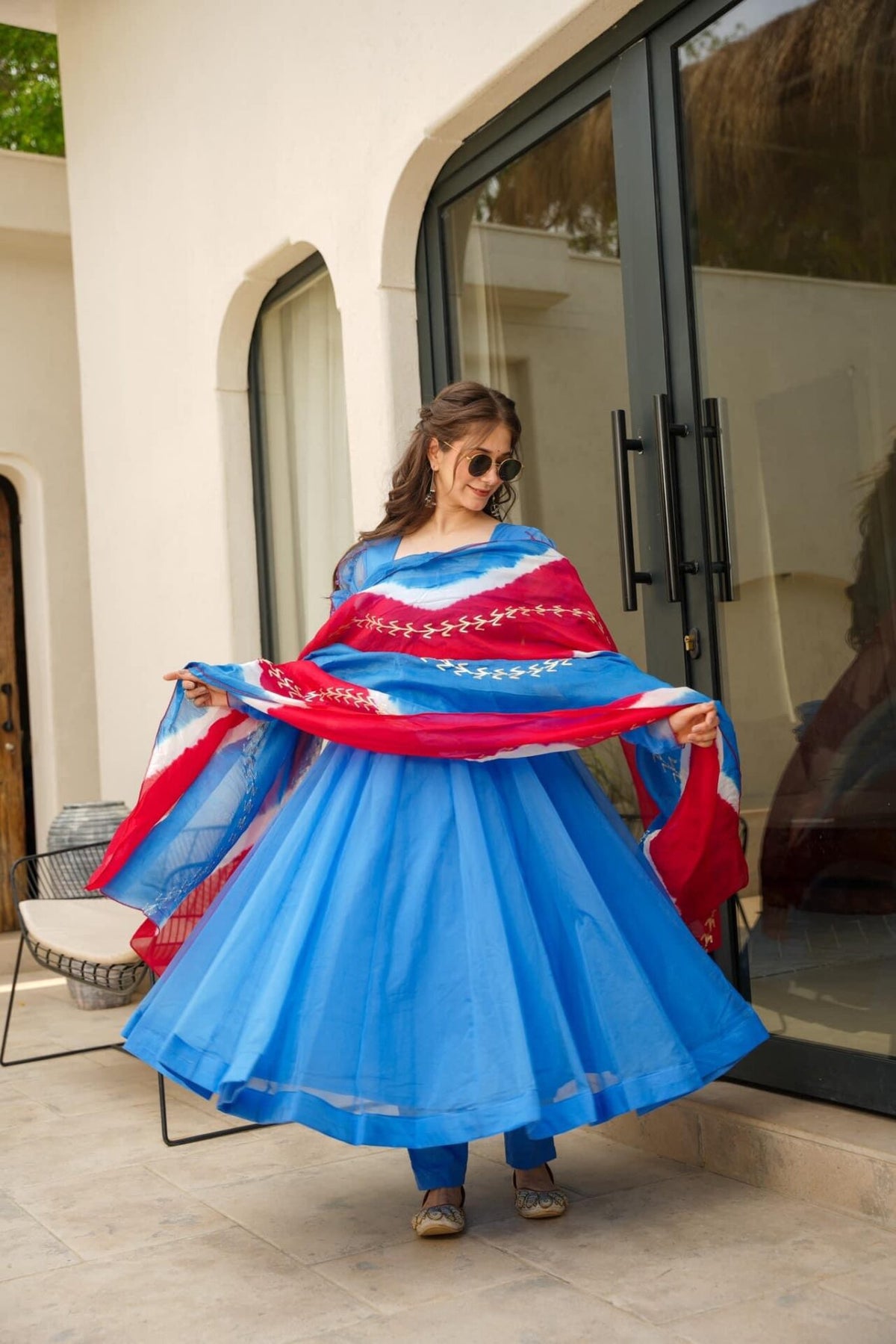 NIHARIKA BLUE ORGANZA SUIT SET