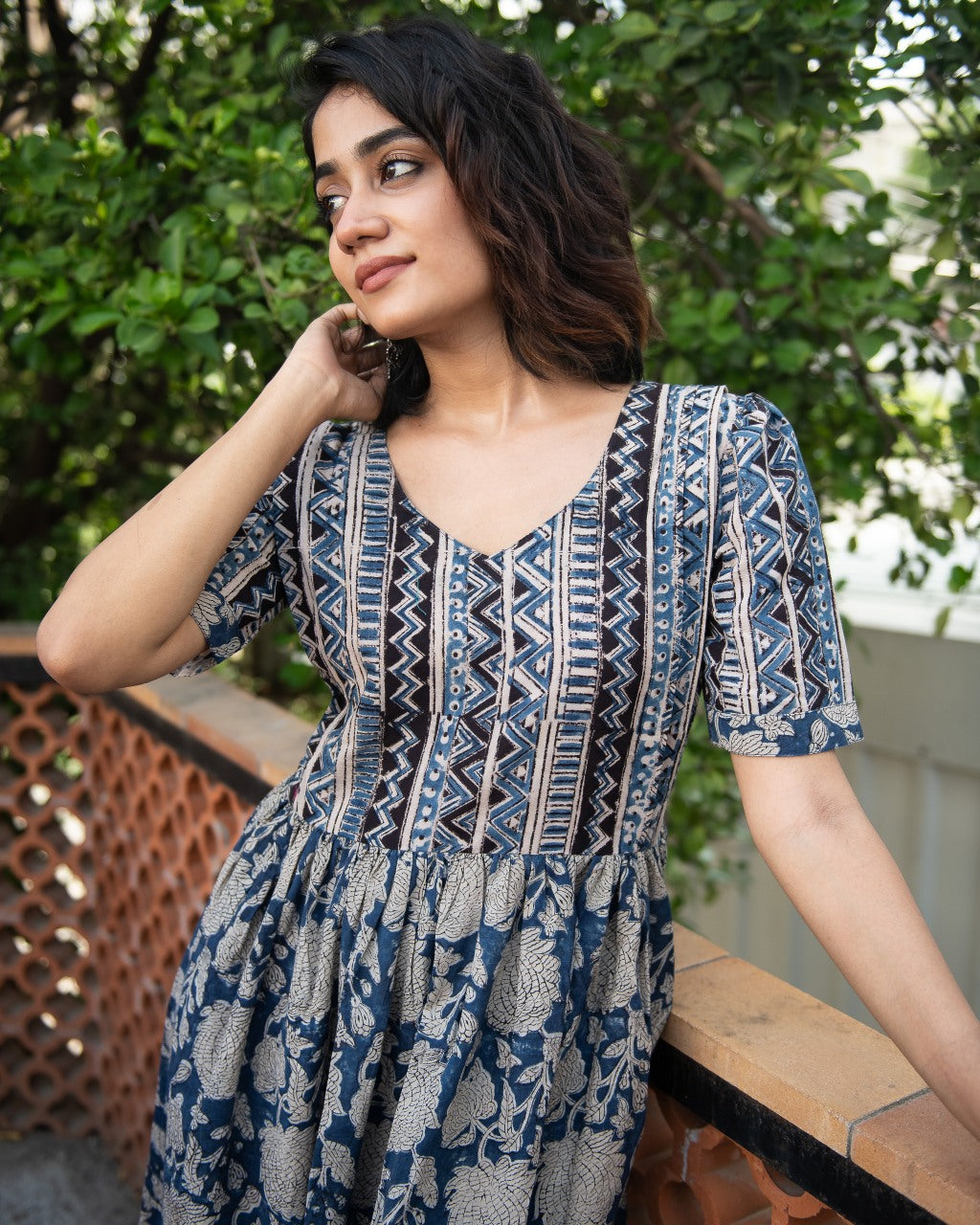 Mithila - Blue Kalamkari Dress