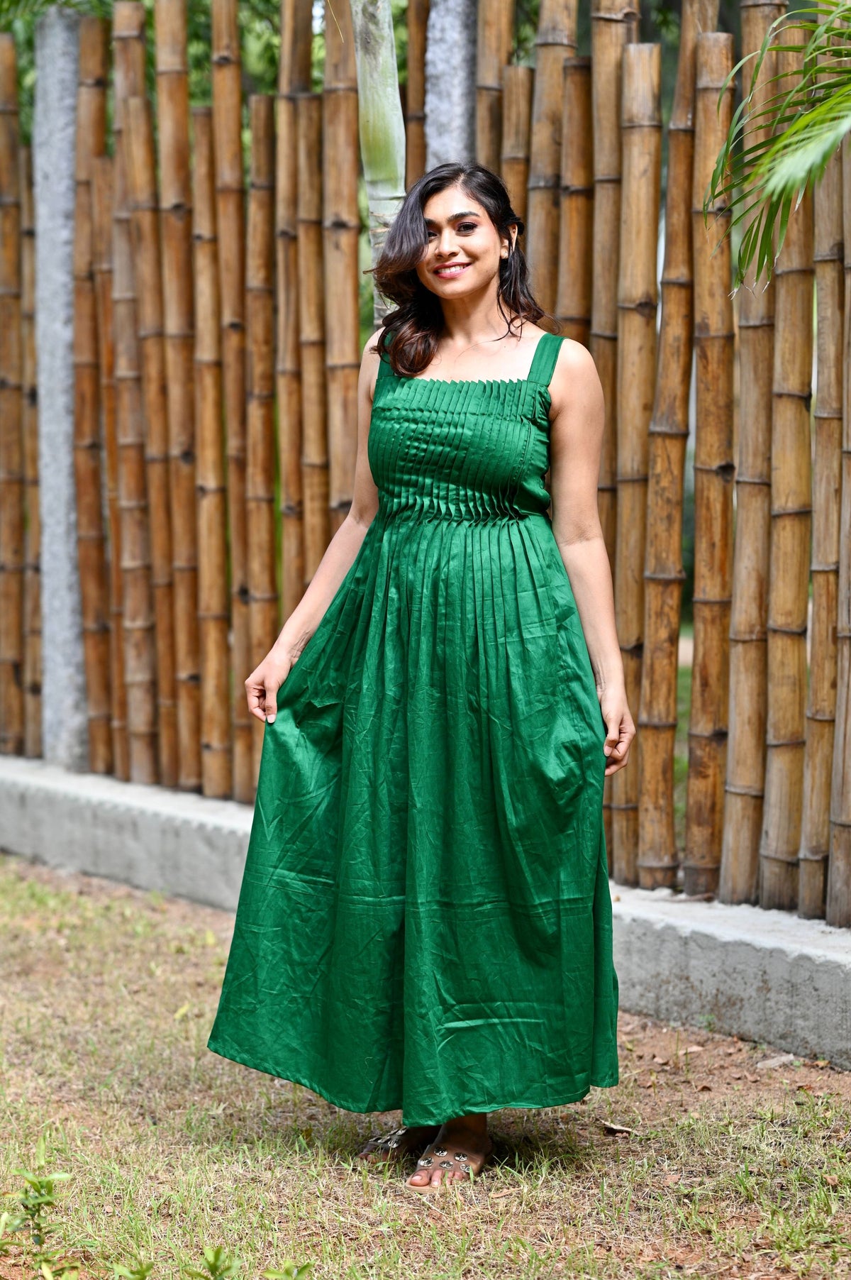 Emerald Green Fit and Flare Dress