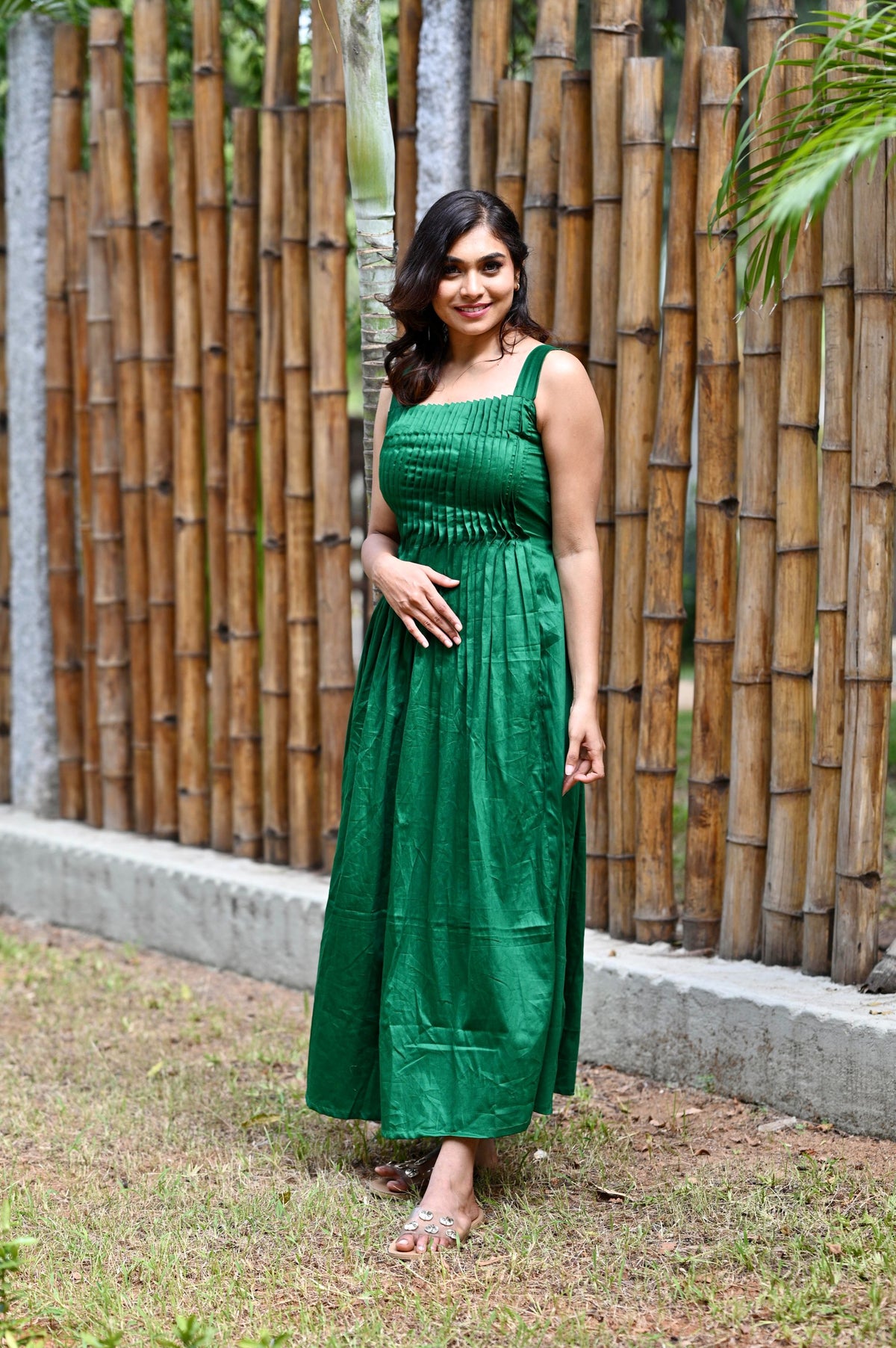 Emerald Green Fit and Flare Dress – Radheys