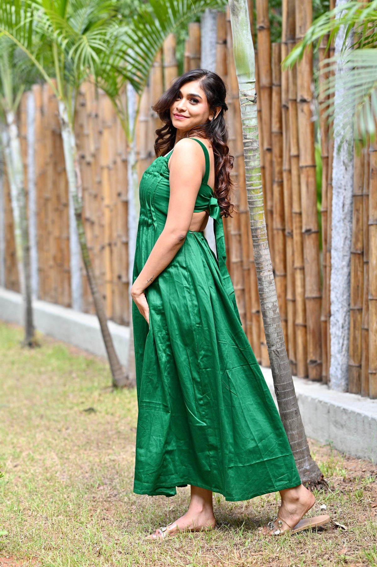 Emerald Green Fit and Flare Dress – Radheys