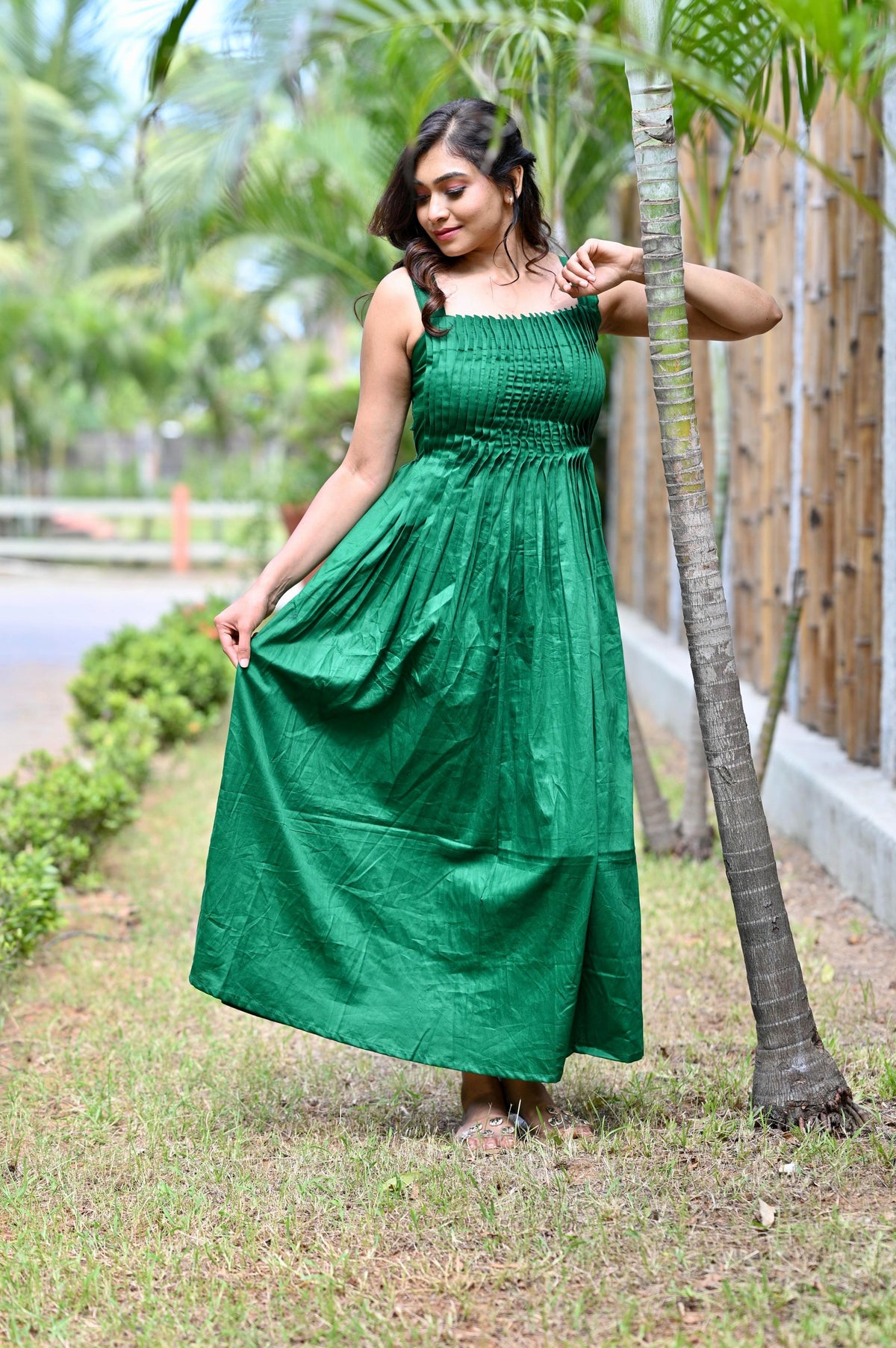Emerald Green Fit and Flare Dress