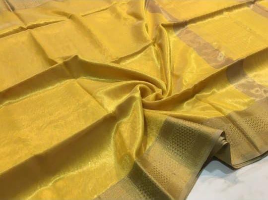Tara Yellow Tissue Cotton Silk Saree
