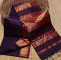 Riya Purple Checked Classic Maheshwari Silk Drape