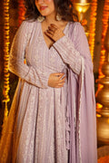 CHIRAYA DREAMY LAVENDER ANARKALI SUIT SET
