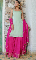 CANDY BERRY KURTA SHARARA WITH DUPATTA