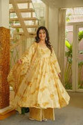 AKRUTI PASTEL COTTON ANARKALI SUIT SET
