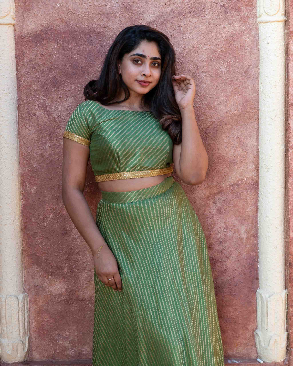 Resham Green Skirt Set