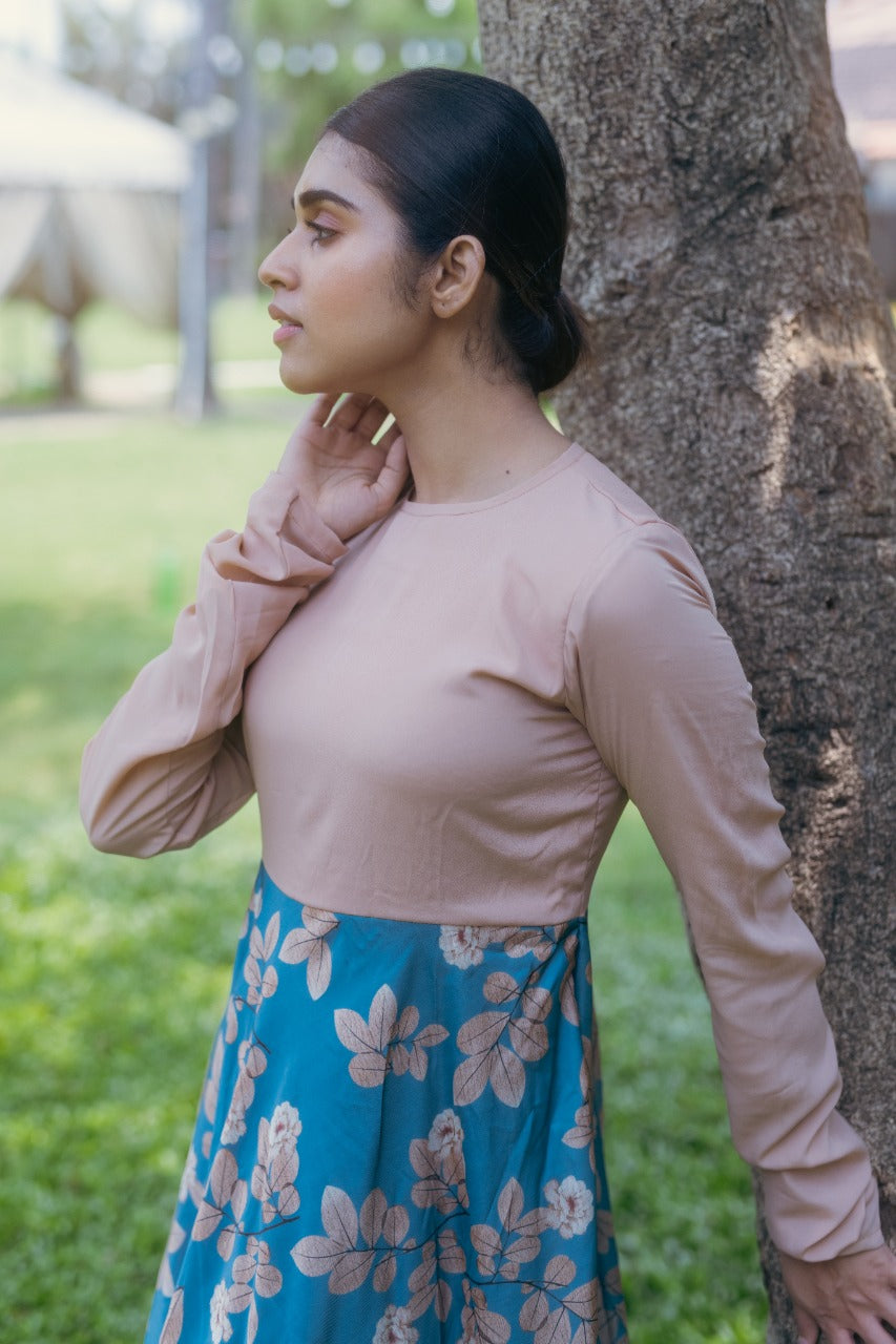 Kiana - Peach T-shirt Maxi Dress | Radhey's Couture