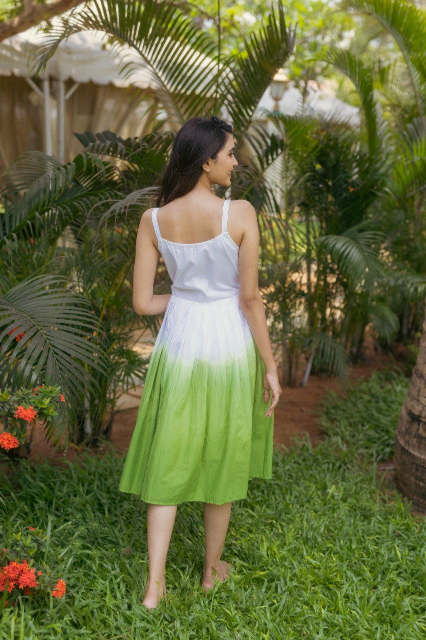 Clorals - Green Ombre Midi Dress