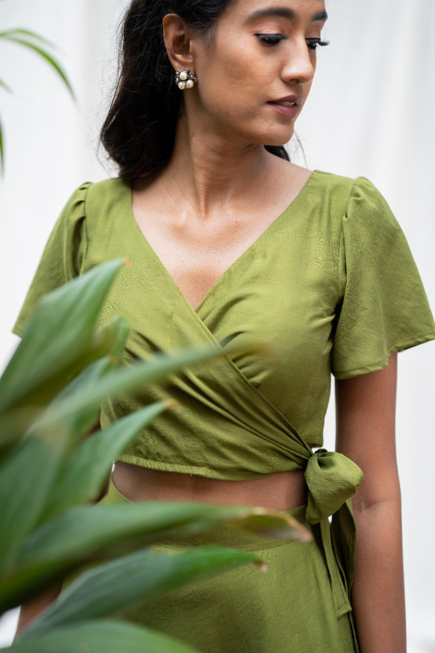 Mouna -  Kiwi Green | Radhey's Couture