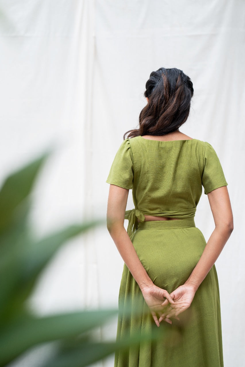 Mouna -  Kiwi Green | Radhey's Couture